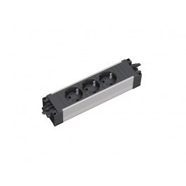 Bachmann STEP ALU, Steckdose, 3xDosen(CEE7)-&gt;2x(GST18i3),