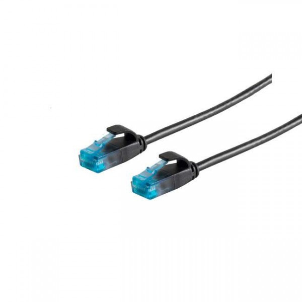 Patchkabel RJ45, CAT6 250Mhz, 7.0m schwarz, UTP(U/UTP); PVC, slimline d=3,5mm,