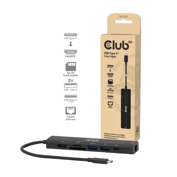 Club 3D Dockingstation - 7 in 1 Hub USB-C *Club 3D*
