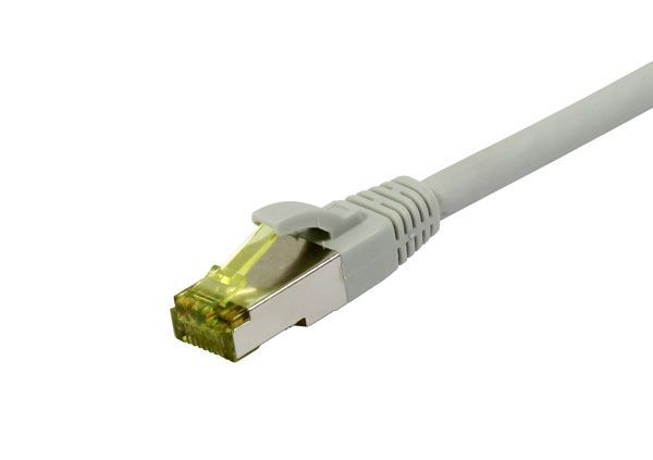 Patchkabel RJ45, CAT6A 500Mhz, 0.5m, grau, S-STP(S/FTP), TPE/LSZH(Ultraflex), AWG26, mit CAT7 Rohkabel, Synergy 21
