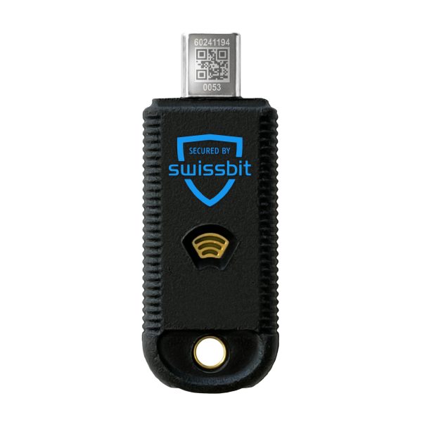 Swissbit iShield Key FIDO2 USB-C/NFC Security Key retail packaging