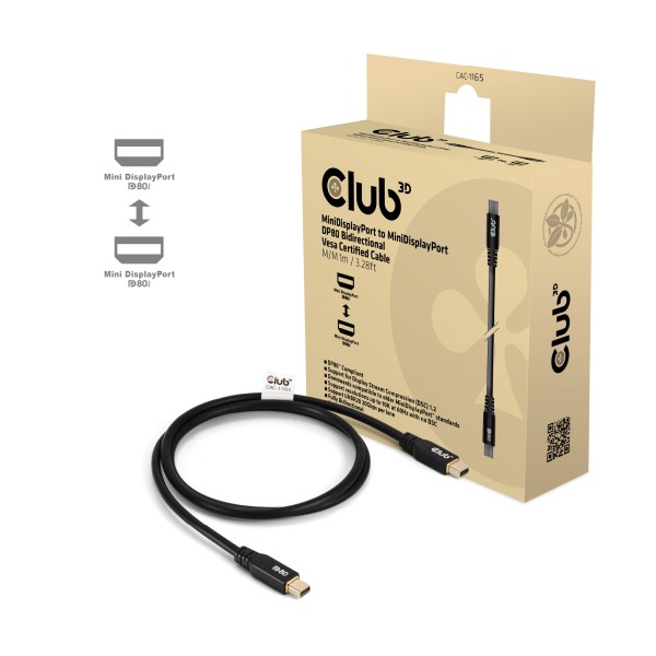 Kabel Video DisplayPort Mini =&gt; DisplayPort Mini ST/ST 1,0m *Club3D*