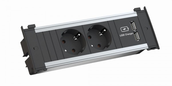 Bachmann KAPSA S 2xCEE7/3, 1xUSB Charger 0,2m GST18