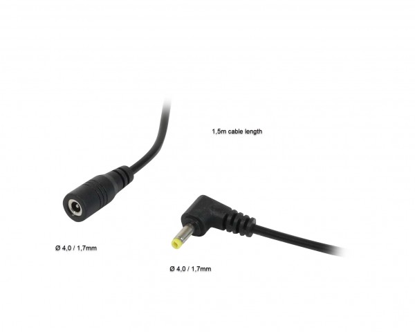 ALLNET Ersatznetzteil zbh. Hohlbuchse -&gt; Hohlstecker Adapterkabel Verlängerung -&gt; 4,0mm x 1,7mm 1,5m
