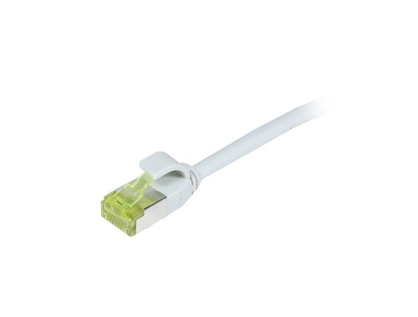 Patchkabel RJ45, CAT6A 500Mhz, 15m, grau, S-STP(S/FTP), slimline rund d=4,5mm, TPE/LSZH(Superflex), AWG28, mit CAT7 Rohkabel, Synergy 21