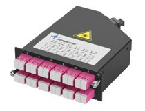 Telegärtner LWL, Baugruppenträger HD3-ES, zbh. FanOut-Modul 1HE 12xLC-D/PC OS2 -&gt; 2xMPO/APC male,