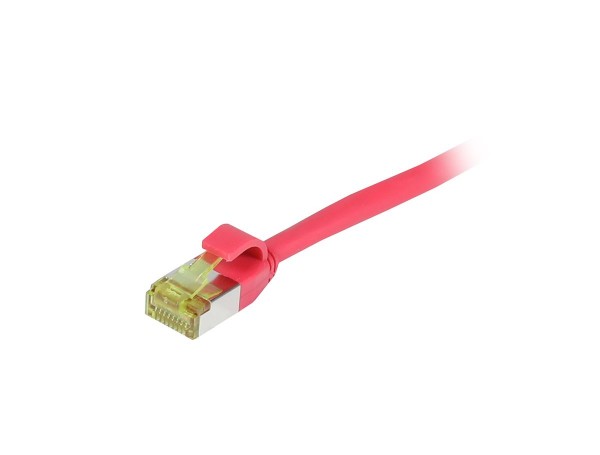Patchkabel RJ45, CAT6A 500Mhz, 2m, rot, S/FTP, slimline rund d=4,5mm, TPE/LSZH(Superflex), AWG28, mit CAT7 Rohkabel, Synergy 21