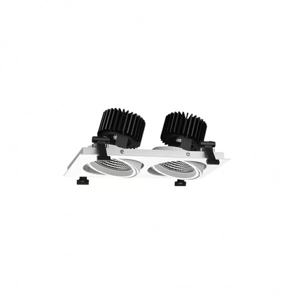 Synergy 21 LED Downlight double-head weiss 2*35W, schwenkbar, Warmweiß