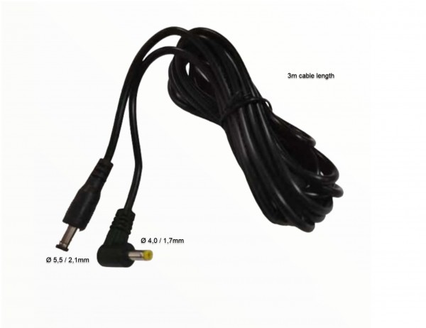 ALLNET Bloc d?alimentation de rechange zbh. Rallonge DC 5,5mm x 2,1mm mâle-->DC mâle 4,0mm x 1,7mm, longueur 3m