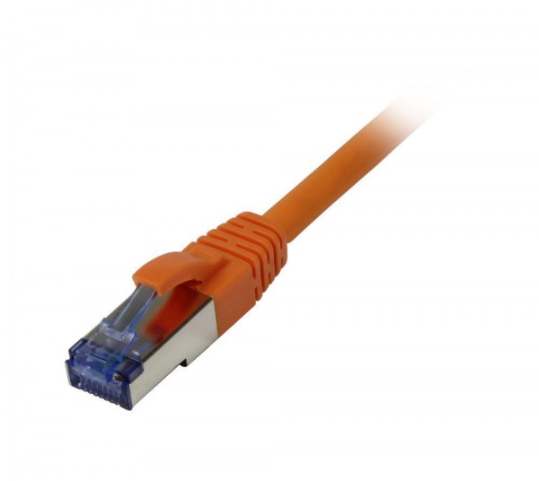 Patchkabel RJ45, CAT6A 500Mhz, 15m, orange, S-STP(S/FTP), AWG26, LSZH, Synergy 21