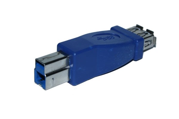 Kabel USB, zbh. Adapter, A(Bu) => B(St), USB3.0, blau,
