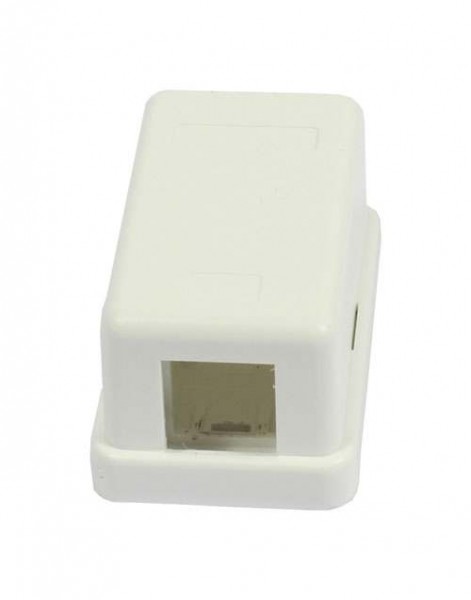 Dosen TP,AP,1-fach,CAT6A, Keystone Slim-line mit Kabelklemme, Reinweiss, Synergy 21,