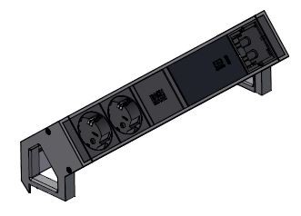 Bachmann, DESK2 2xCEE7/3 1xUSB C 60W 1xCM 0,2m GST18 RAL9005