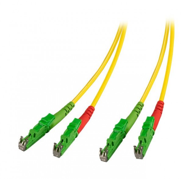 LWL-2-Faser-Patchk. 25mtr.E2000(APC8Grad),/E2000(APC8Grad), 9/125um, OS2, G657A, AD=3mm, Schrägschliff