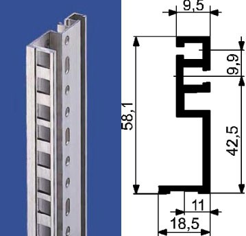 Vertiv(Knürr) zub.Profile 19&quot;, Lochraster 24HE, BL2,5,