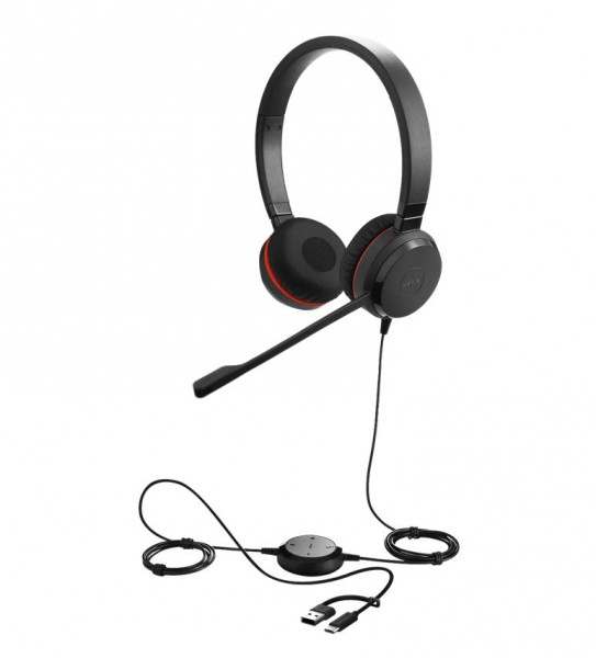 Jabra Evolve 30 II Stereo UC, USB C/A Adapter, 3,5mm Klinke