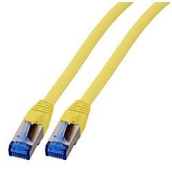 Patchkabel RJ45, CAT6A 500Mhz, 7.5m, gelb; S-STP(S/FTP); TPE(Superflex), mit Cat.7 Rohkabel,