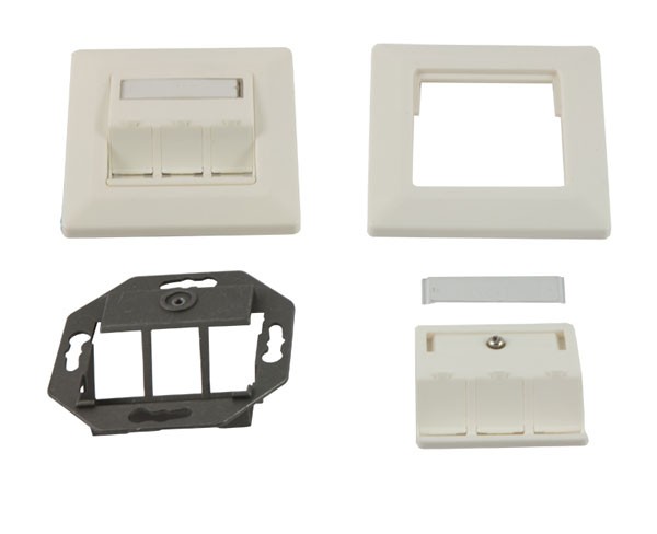 Dosen TP,UP,3-fach,CAT6A, Keystone Slim-line/Komponent getestet, Reinweiss, Synergy 21,