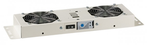 Wandgehäuse 19&quot;, zbh. 2-fach Lüftereinheit für Wandgehäuse Weiss BASIC+IP55, RAL9010