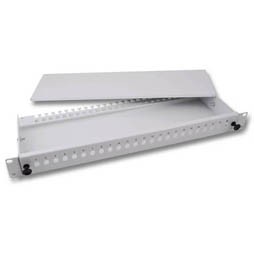 LWL-Patchpanel für 12xSC-Simplex-Buchsen, 19&quot;/1HE, ohne Kupplungen,