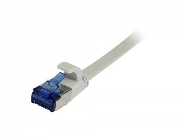 Patchkabel RJ45, CAT6A 500Mhz, 10m, grau, U/FTP, flach, TPE(Superflex), AWG32, Synergy 21